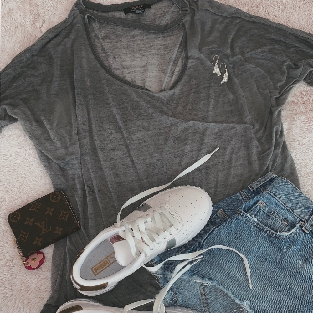 Grey see through T-shirt